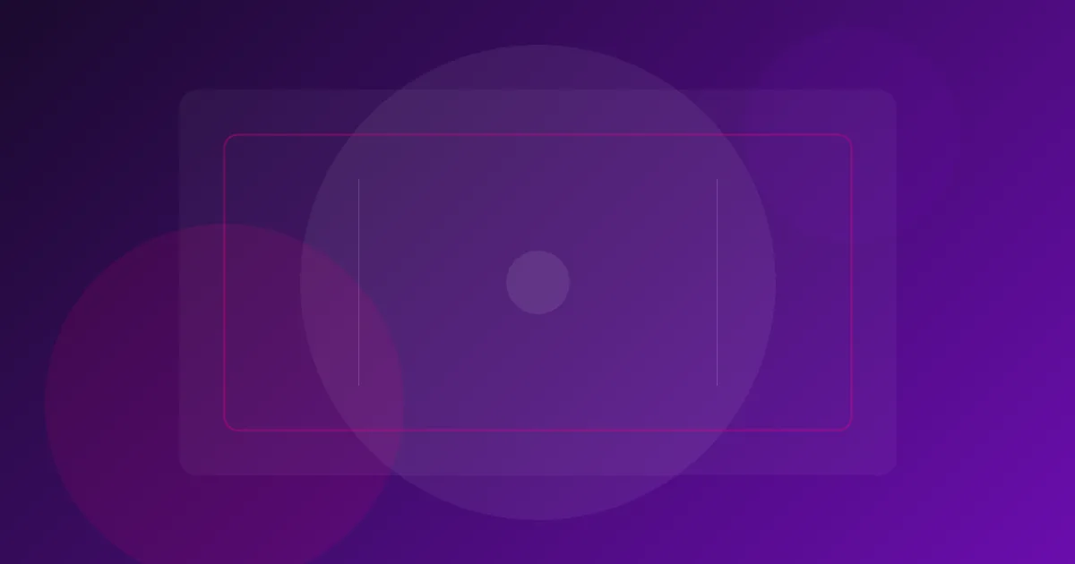 Abstract deep-purple and magenta geometric composition with shield-like shapes, evoking digital privacy and face swap safety.